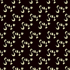 Seamless vector pattern illustration on a black background with white inscriptions,sale. For the use of fashion,clothes, prints, posters, graphics, fabrics, umbrellas and others.