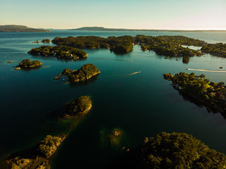 Aerial view. Fjord landscape near Bergen, Norway