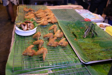 Fried chicken on the grill