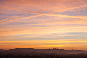 Fototapeta na wymiar beautiful sunrise in the south of France