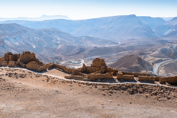 Sharp realistic picture of Masada fortress, Israel
