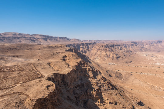 Sharp realistic picture of Masada fortress, Israel