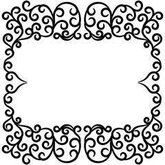 frame from openwork patterns with a white blank window for creativity