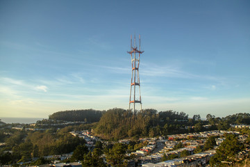 View of twin peak tower at san francisco,USA.