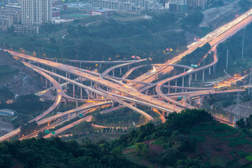 Ring-shaped overpass in Chongqing, China