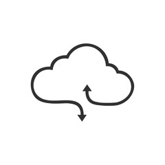 Download and upload cloud line icon. linear style sign for mobile concept and web design. Cloud storage with arrows down and up outline vector icon. Symbol, logo illustration.