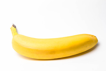 ripe yellow banana on a white background isolate