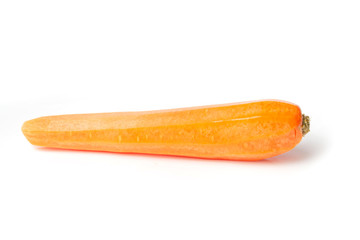 Ripe orange carrots on a white background isolate