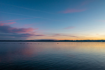 Colorful sunrise at the black diamond beach
