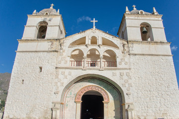 Fototapeta na wymiar Church of Santa Ana in Maca (Peru)