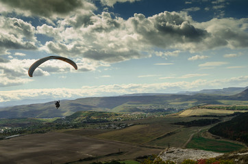 paragliding in mountains