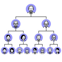 Organization chart hierarchy. Vector illustration.