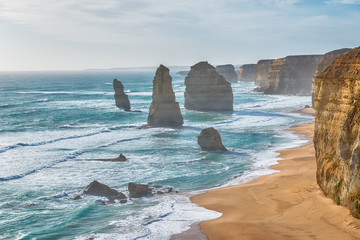 Cliff Group The Twelve Apostles Off the Coast of Port Campbell National Park on the Great Ocean Road, Australia