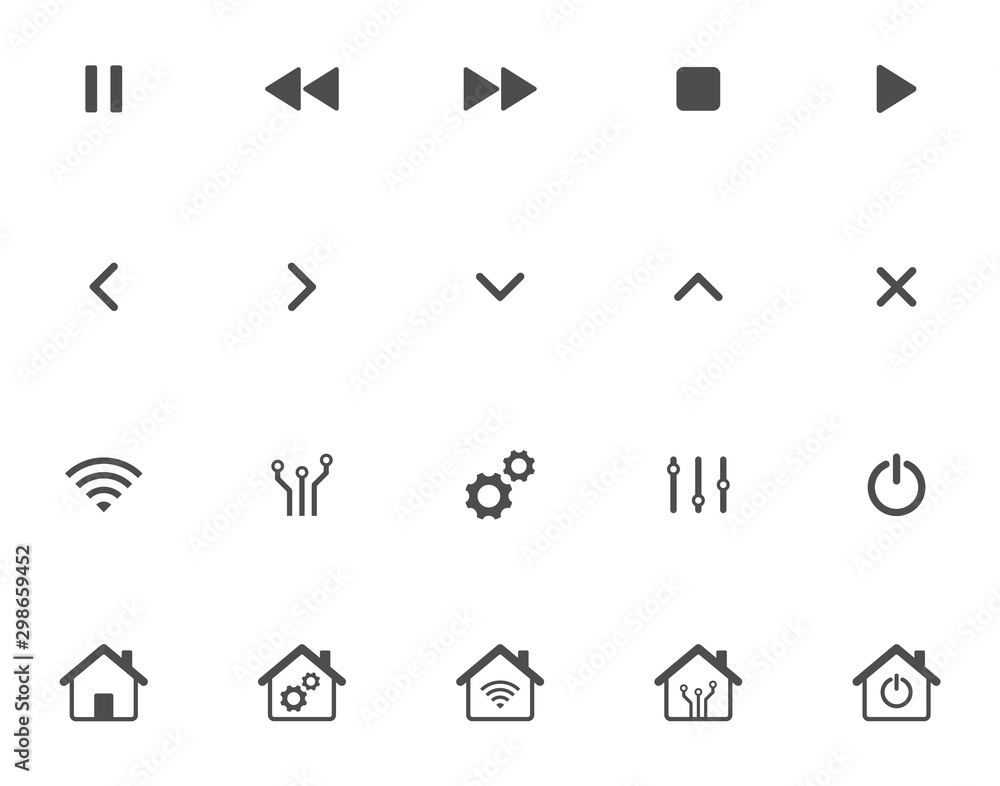 Poster smart home technology vector icons isolated on white background. smart house automation control syst