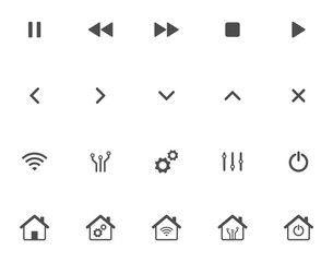 Smart home technology vector icons isolated on white background. Smart house automation control system symbols. Modern infographic icons for web, mobile apps and ui design