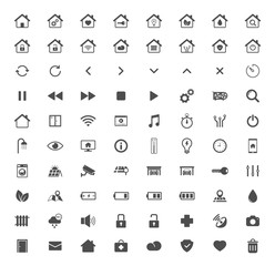 Smart home technology silhouette vector icons isolated on white background. Smart house automation control system symbols. Modern infographic icons for web, mobile apps and ui design