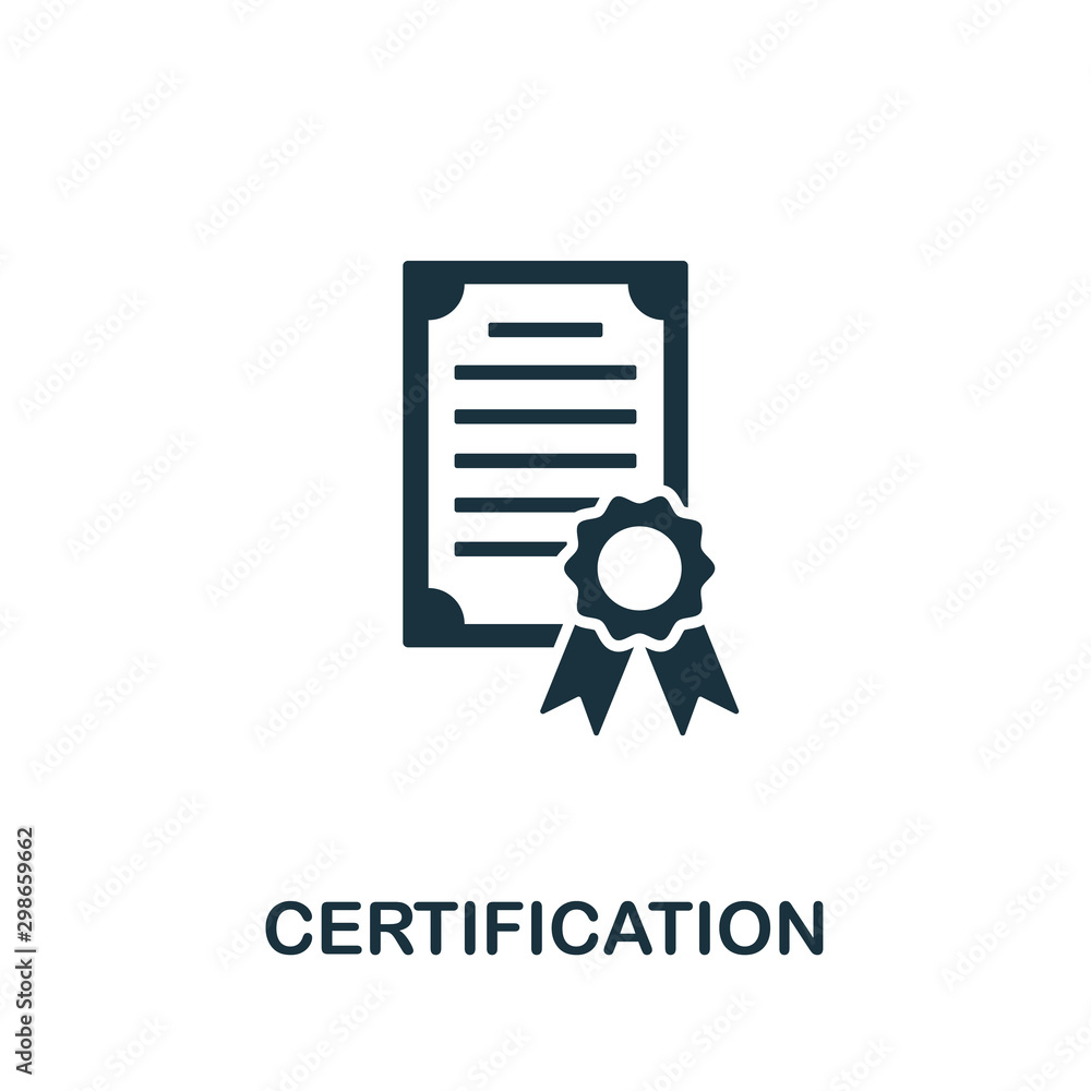 Poster certification vector icon symbol. creative sign from gdpr icons collection. filled flat certificatio