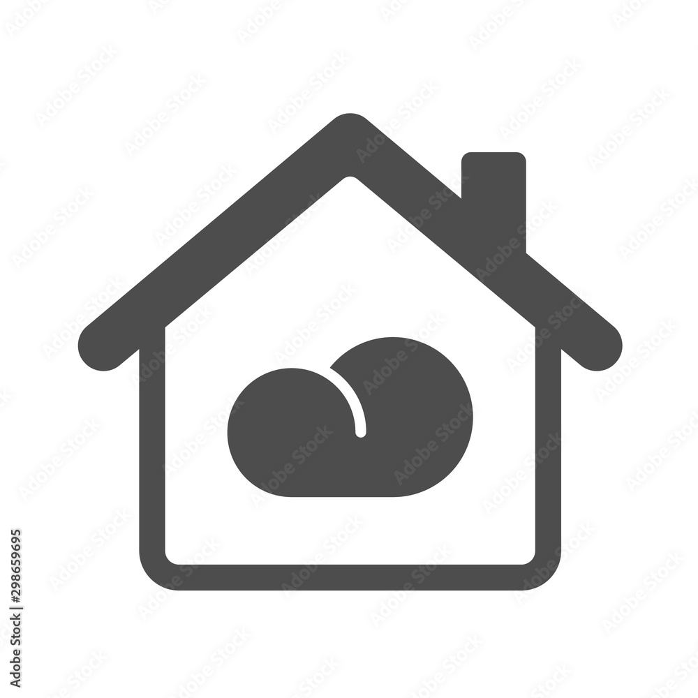 Aufkleber smart house automation control system symbol with cloud computing. smart home technology silhouette 