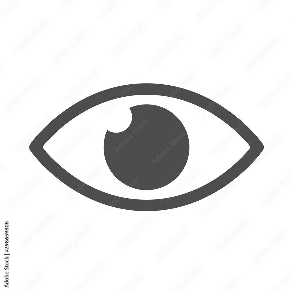 Poster observation eye silhouette vector icon isolated on white background. observation eye flat icon for w