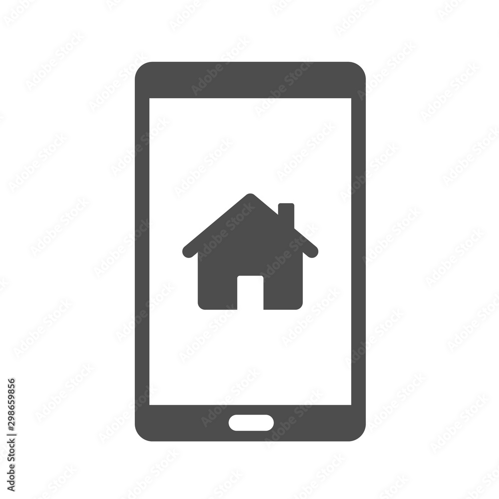 Aufkleber smart home online monitoring mobile app silhouette vector icon isolated on white background. phone w