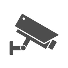 Videcam silhouette vector icon isolated on white background. Video surveillance security camera flat icon for web, mobile apps and user interface design