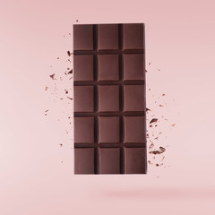 Delicious Chocolate flying in the air. High resolution levitation concept