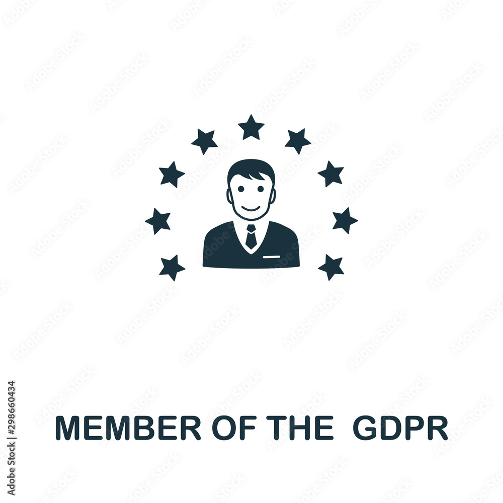 Poster member of the gdpr vector icon symbol. creative sign from gdpr icons collection. filled flat member 
