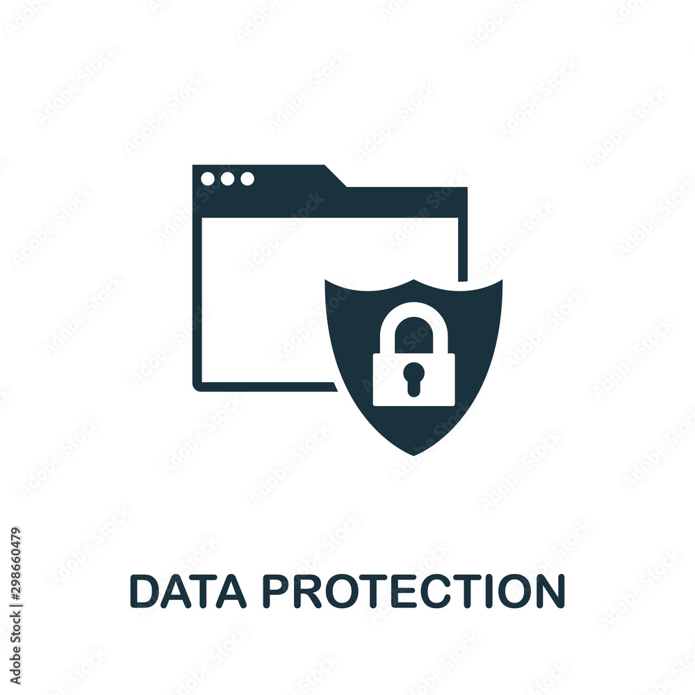 Poster data protection vector icon symbol. creative sign from gdpr icons collection. filled flat data prote