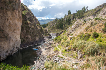 Hot mountain spring in Peru