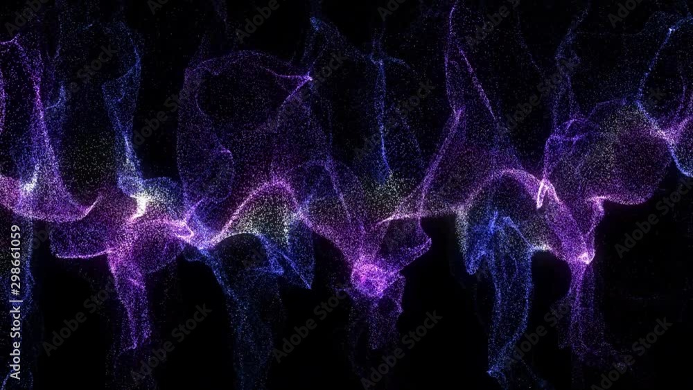 Poster 4k video. looped animation. wave pattern. dotted lines. neon waves. particles background. seamless l