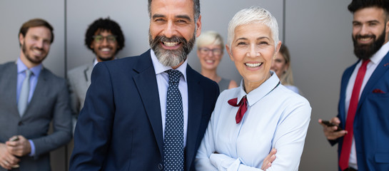 Successful company with happy workers. Business team office concept