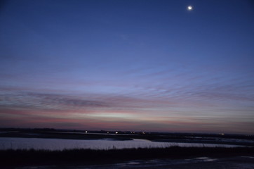 Le Crotoy Saint-Valery sur Somme Levé de soleil sur l'arrière pays de la baie 