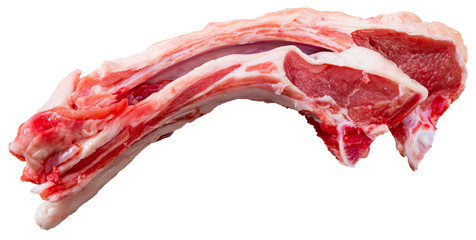 Raw lamb rib chops