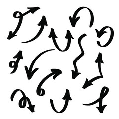 Arrow. Vector hand drawn arrows set on a white background