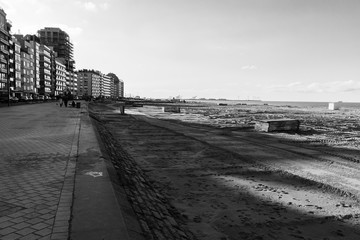 Bord de Mer et plage Automne Noir et blanc