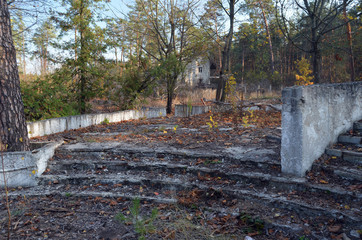 Ghost town in Eastern Europe.Former Soviet kids camp.Ukraine gets rid of the consequences of...
