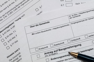 Fototapeta premium Antrag auf Baugenehmigung 