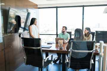 Fototapeta premium Business Presentation In Office