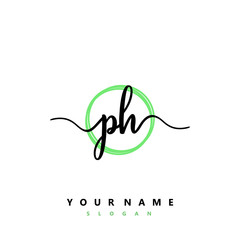 PH Initial handwriting logo vector