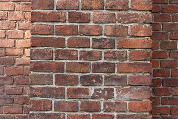 Photo backgrounds of ancient brickwork on the wall, pavement slabs and pavers, granite and stone.