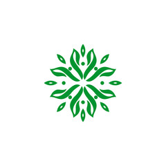 Flower ornament logo design template