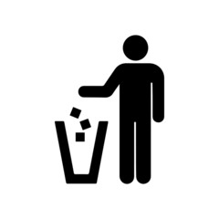 Garbage symbol. Trash icon isolated on white background. 