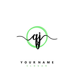 QJ Initial handwriting logo vector