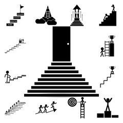 stair, success, target, flag icon. Can be used for web, logo, mobile app, UI UX on white background