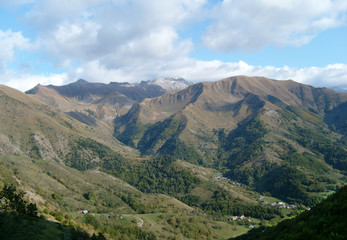 Rocky French Alps landscapes . Hautes-Alpes mountains around La Salette Sanctuary, France