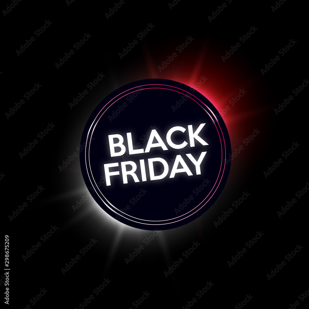 Poster black friday sale neon banner.