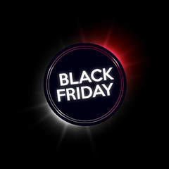 Black Friday sale neon banner.