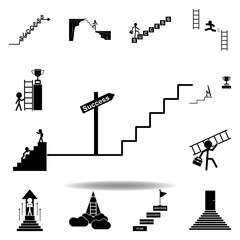 stair, success, target, direction icon. Can be used for web, logo, mobile app, UI UX on white background
