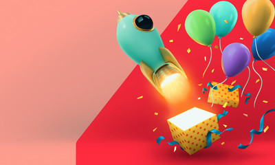 rocket event background