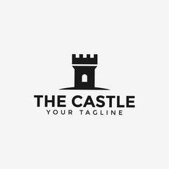 Castle Tower, Fortress Building Logo Design Template